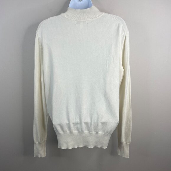 Boutique Womens Academia Heritage Turtleneck Sweater Large Preppy Neutral Layer - Picture 2 of 9